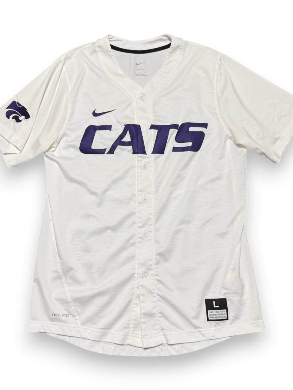 Kansas State Wildcats Nike Men's "CATS" Baseball Jersey Size Large